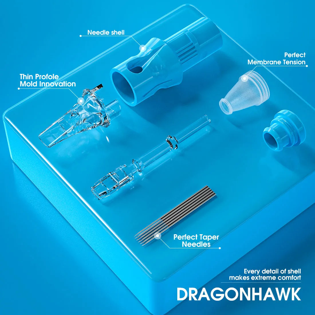 DragonHawkLabs Tattoo & PMU Cartridge Needle Round Liner Long Taper -  - Dragonhawk - HighbrowLab 